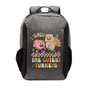 Retro I Teach The Cutest Turkey Thanksgiving Pumpkin Teacher Vector Backpack