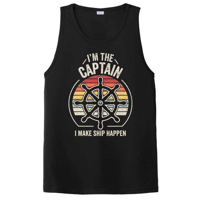 Retro I'm The Captain I Make Ship Happen Funny Boating PosiCharge Competitor Tank