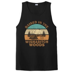 Raised In The Wishabitch Woods Funny Saying Cool Gift PosiCharge Competitor Tank