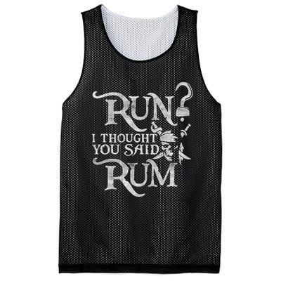 Run I Thought You Said Rum Funny Pirate Running Wine Lover Mesh Reversible Basketball Jersey Tank