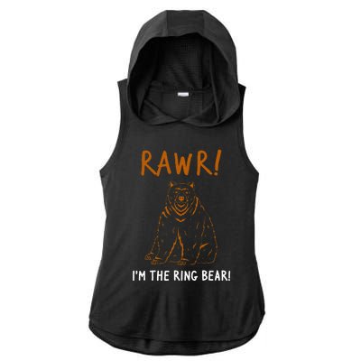 Rawr! Im The Ring Bear Boy Ring Bearer Ladies PosiCharge Tri-Blend Wicking Draft Hoodie Tank