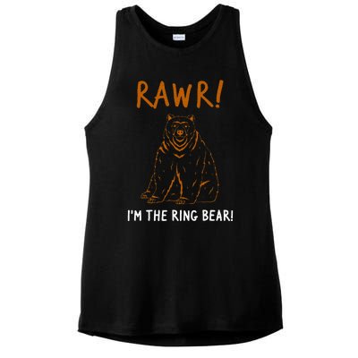 Rawr! Im The Ring Bear Boy Ring Bearer Ladies PosiCharge Tri-Blend Wicking Tank