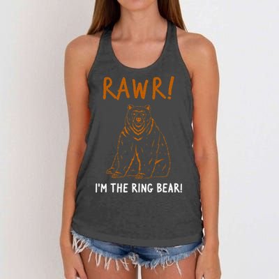 Rawr! Im The Ring Bear Boy Ring Bearer Women's Knotted Racerback Tank