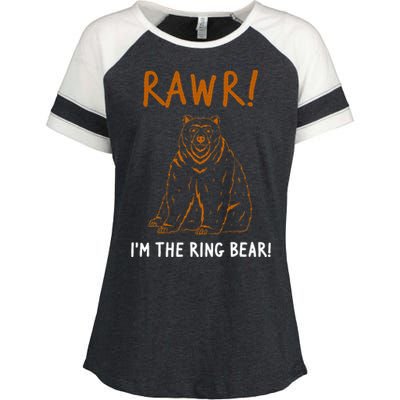 Rawr! Im The Ring Bear Boy Ring Bearer Enza Ladies Jersey Colorblock Tee