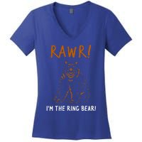 Rawr! Im The Ring Bear Boy Ring Bearer Women's V-Neck T-Shirt