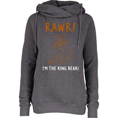 Rawr! Im The Ring Bear Boy Ring Bearer Womens Funnel Neck Pullover Hood