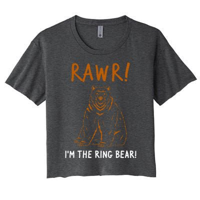 Rawr! Im The Ring Bear Boy Ring Bearer Women's Crop Top Tee