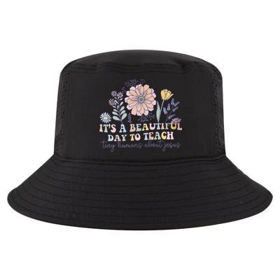 Retro I Teach Tiny Humans About Jesus Christian Teacher Cool Comfort Performance Bucket Hat
