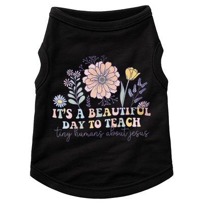 Retro I Teach Tiny Humans About Jesus Christian Teacher Doggie Tank