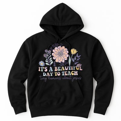 Retro I Teach Tiny Humans About Jesus Christian Teacher Hoodie