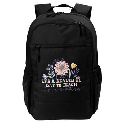 Retro I Teach Tiny Humans About Jesus Christian Teacher Backpack