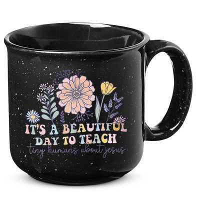 Retro I Teach Tiny Humans About Jesus Christian Teacher 15oz Campfire Ceramic Mug