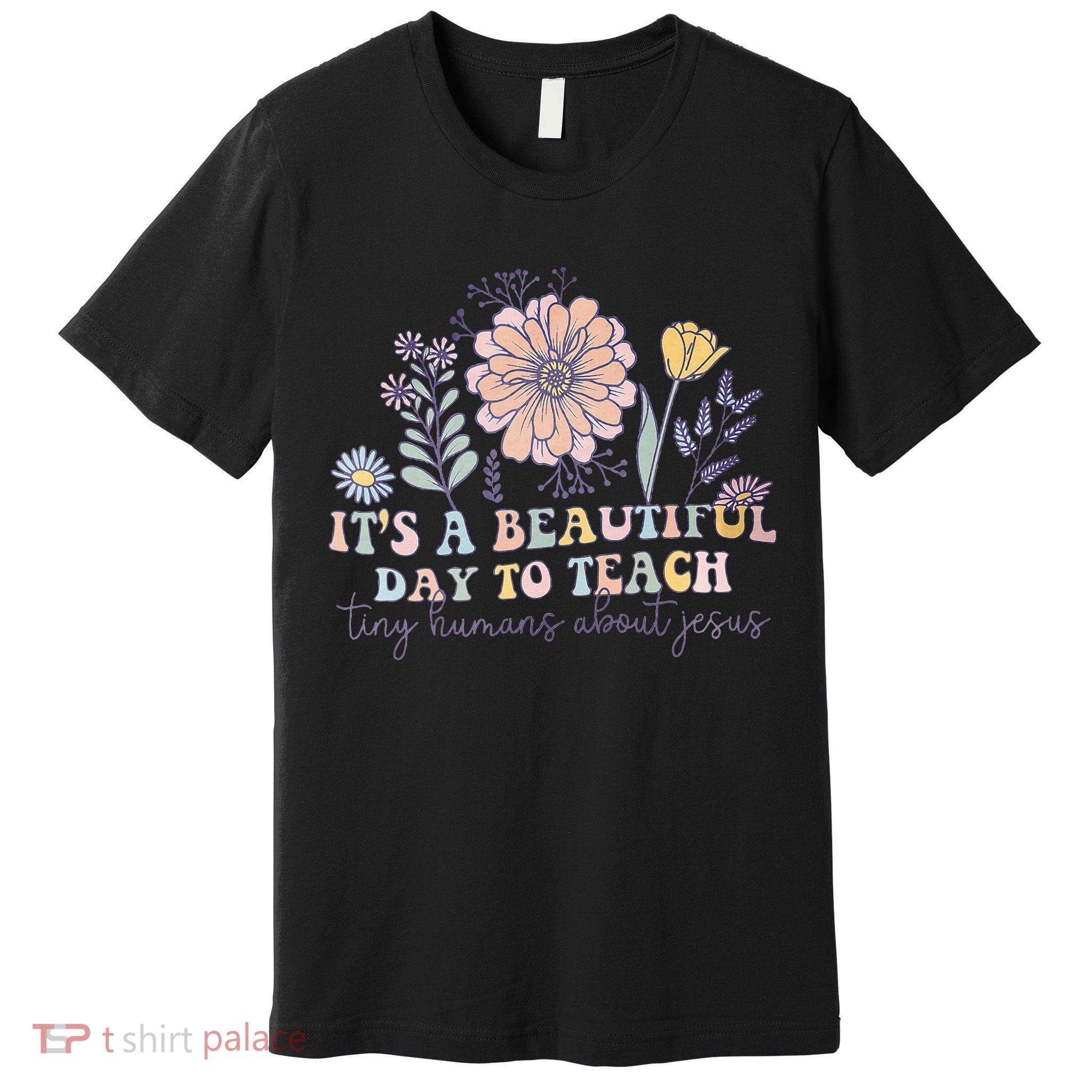 Retro I Teach Tiny Humans About Jesus Christian Teacher Premium T-Shirt