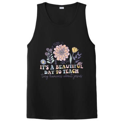 Retro I Teach Tiny Humans About Jesus Christian Teacher PosiCharge Competitor Tank