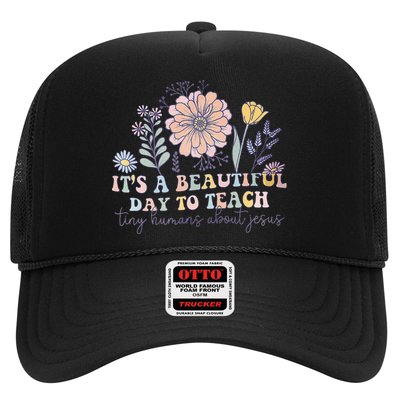 Retro I Teach Tiny Humans About Jesus Christian Teacher Trucker Hat