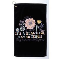 Retro I Teach Tiny Humans About Jesus Christian Teacher Golf Towel