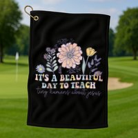 Retro I Teach Tiny Humans About Jesus Christian Teacher Golf Towel