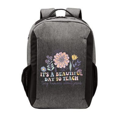Retro I Teach Tiny Humans About Jesus Christian Teacher Vector Backpack