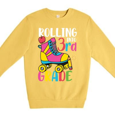 Rolling Into Third Grade Cute 3Rd Grade Cute Gift Premium Crewneck Sweatshirt