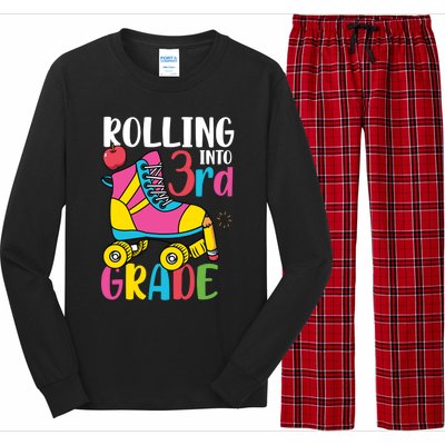 Rolling Into Third Grade Cute 3Rd Grade Cute Gift Long Sleeve Pajama Set