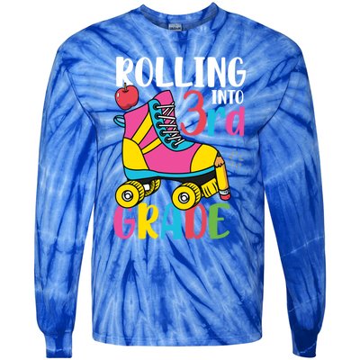 Rolling Into Third Grade Cute 3Rd Grade Cute Gift Tie-Dye Long Sleeve Shirt