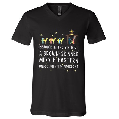 Rejoice In The Birth Of A Brown Skinned Middle Eastern V-Neck T-Shirt