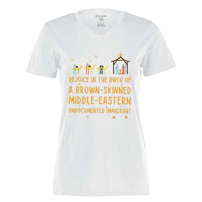 Rejoice In The Birth Of A Brown Skinned Middle Eastern Women's Momentum V-Neck T-Shirt