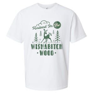 Raised In The Wishabitch Woods Funny Camping Sueded Cloud Jersey T-Shirt