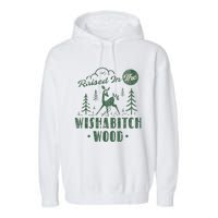 Raised In The Wishabitch Woods Funny Camping Garment-Dyed Fleece Hoodie