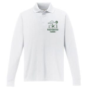 Raised In The Wishabitch Woods Funny Camping Performance Long Sleeve Polo