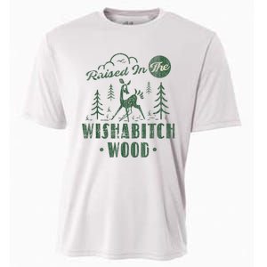 Raised In The Wishabitch Woods Funny Camping Cooling Performance Crew T-Shirt