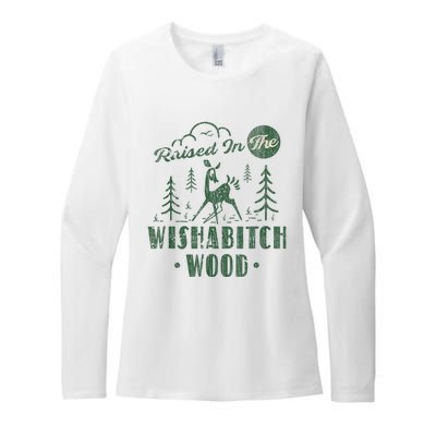 Raised In The Wishabitch Woods Funny Camping Womens CVC Long Sleeve Shirt