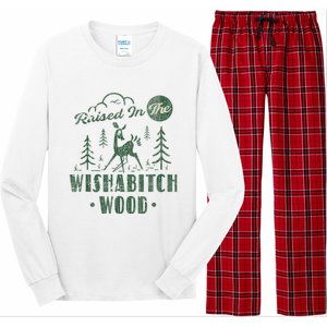 Raised In The Wishabitch Woods Funny Camping Long Sleeve Pajama Set