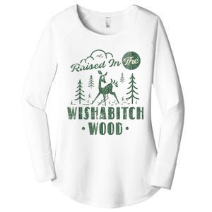 Raised In The Wishabitch Woods Funny Camping Women's Perfect Tri Tunic Long Sleeve Shirt