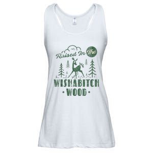 Raised In The Wishabitch Woods Funny Camping Ladies Essential Flowy Tank