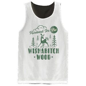 Raised In The Wishabitch Woods Funny Camping Mesh Reversible Basketball Jersey Tank