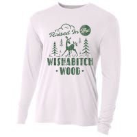 Raised In The Wishabitch Woods Funny Camping Cooling Performance Long Sleeve Crew