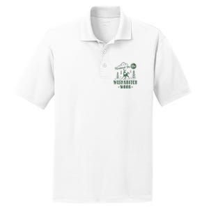 Raised In The Wishabitch Woods Funny Camping PosiCharge RacerMesh Polo