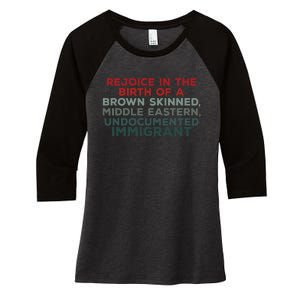 Rejoice In The Birth Of A Brown Skinned Middle Eastern Women's Tri-Blend 3/4-Sleeve Raglan Shirt