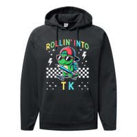 Rollin Into Tk Dinosaur First Day Of Tk I’M Ready For Tk Performance Fleece Hoodie