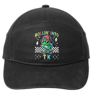 Rollin Into Tk Dinosaur First Day Of Tk I’M Ready For Tk 7-Panel Snapback Hat