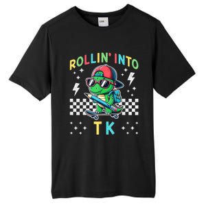 Rollin Into Tk Dinosaur First Day Of Tk I’M Ready For Tk Tall Fusion ChromaSoft Performance T-Shirt