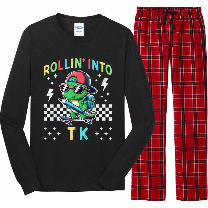 Rollin Into Tk Dinosaur First Day Of Tk I’M Ready For Tk Long Sleeve Pajama Set