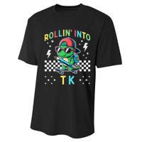 Rollin Into Tk Dinosaur First Day Of Tk I’M Ready For Tk Performance Sprint T-Shirt