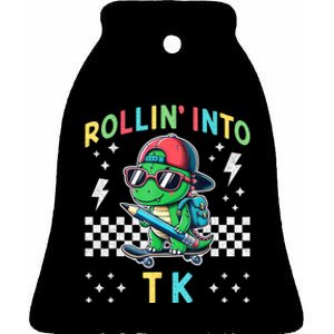 Rollin Into Tk Dinosaur First Day Of Tk I’M Ready For Tk Ceramic Bell Ornament