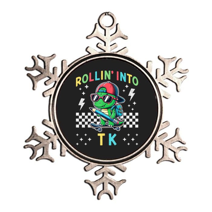 Rollin Into Tk Dinosaur First Day Of Tk I’M Ready For Tk Metallic Star Ornament