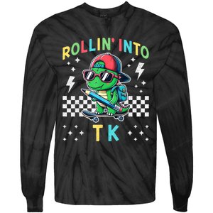 Rollin Into Tk Dinosaur First Day Of Tk I’M Ready For Tk Tie-Dye Long Sleeve Shirt