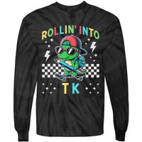 Rollin Into Tk Dinosaur First Day Of Tk I’M Ready For Tk Tie-Dye Long Sleeve Shirt