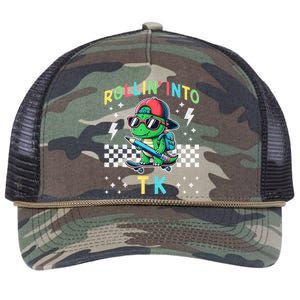 Rollin Into Tk Dinosaur First Day Of Tk I’M Ready For Tk Retro Rope Trucker Hat Cap