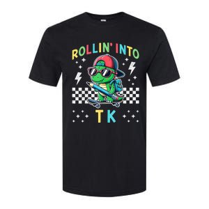 Rollin Into Tk Dinosaur First Day Of Tk I’M Ready For Tk Softstyle CVC T-Shirt